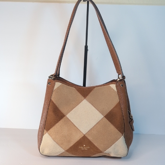 Kate Spade Leila Patchwork Suede And Leather Shoulder Bag - Picture 2 of 16